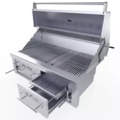 Barbecue Encastrable Hybride Charbon De Bois & Gaz 42" - 106cm - SUNSTONE -Meilleur Barbecue Grille Magasin barbecue hybride gaz charbon de bois 76cm 10