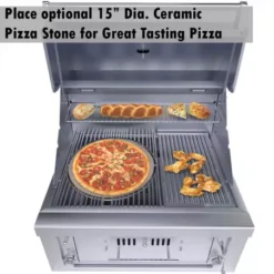 Barbecue Encastrable Hybride Charbon De Bois Et Gaz 30" - 76cm - SUNSTONE -Meilleur Barbecue Grille Magasin barbecue hybride gaz charbon de bois 76cm 7