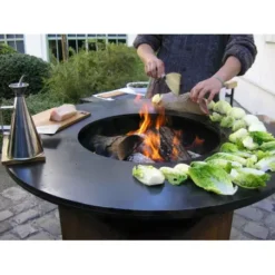 Brasero OFYR Classic 85 Plancha Acier Corten Pied 75cm -Meilleur Barbecue Grille Magasin brasero ofyr classic 85 acier cortene 1