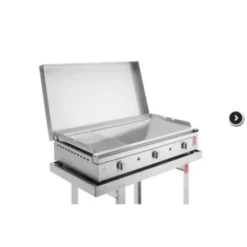 Pack Plancha Gaz PLANET Chef 80 + Capot à Charnieres -Meilleur Barbecue Grille Magasin pack plancha chef 80 capot a charnieres 1