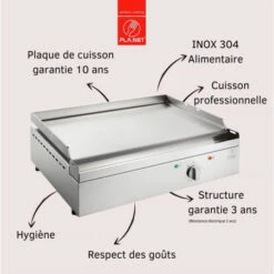 Plancha Elec PLANET Chef 55 Plaque Lisse (Réf. 240005) -Meilleur Barbecue Grille Magasin plancha elec planet chef 55 plaque lisse ref 240005 2