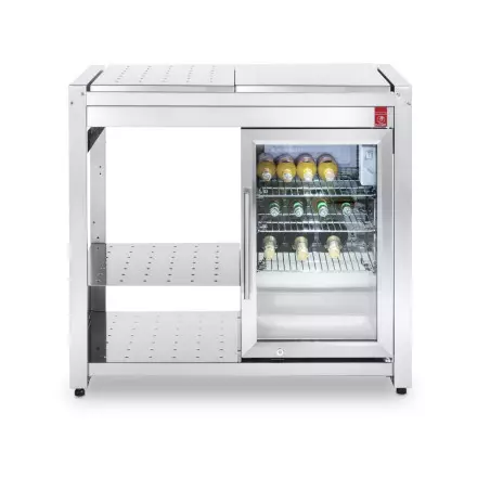 Table Oasi 97 Ice Avec Réfrigérateur D'Extérieur, évier Et Mitigeur - Plancha PLANET 3 Table Oasi 97 Ice Avec Réfrigérateur D'Extérieur, évier Et Mitigeur - Plancha PLANET